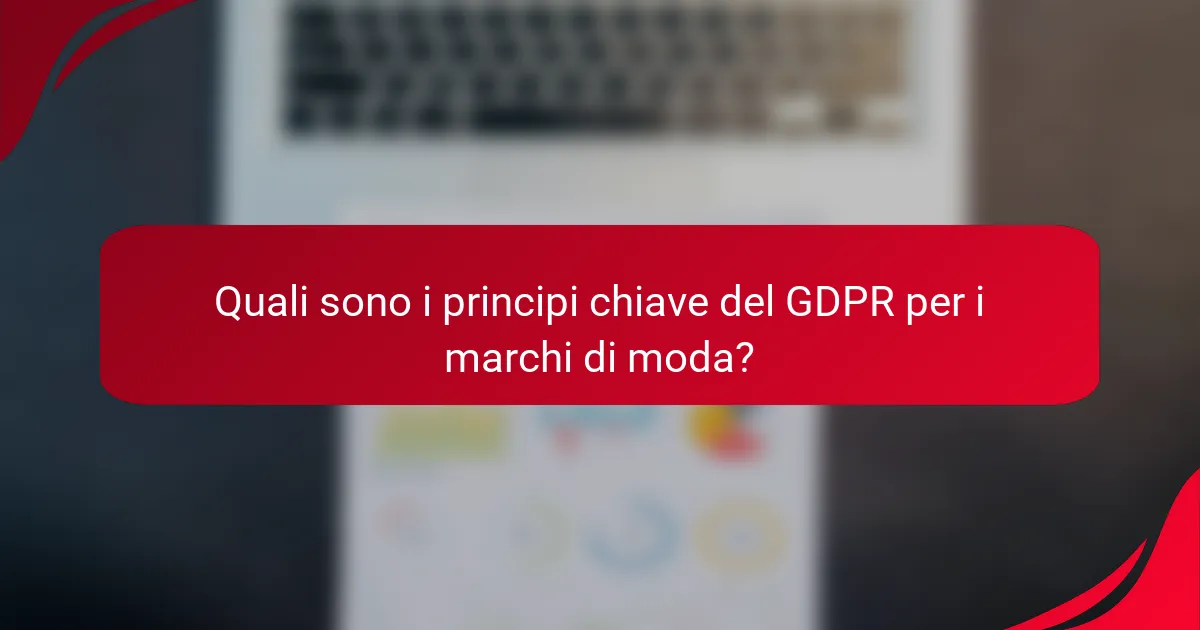 Quali sono i principi chiave del GDPR per i marchi di moda?